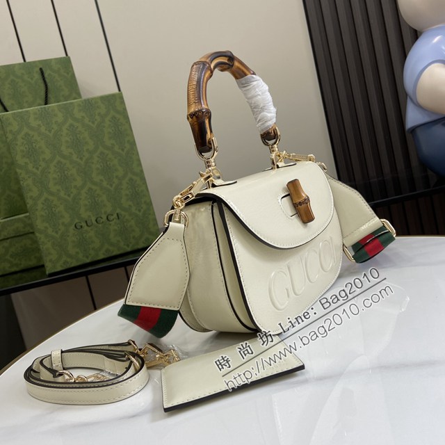Gucci專櫃古馳最新款Bamboo 1947系列小號竹節手提包 jh2452型號：675797